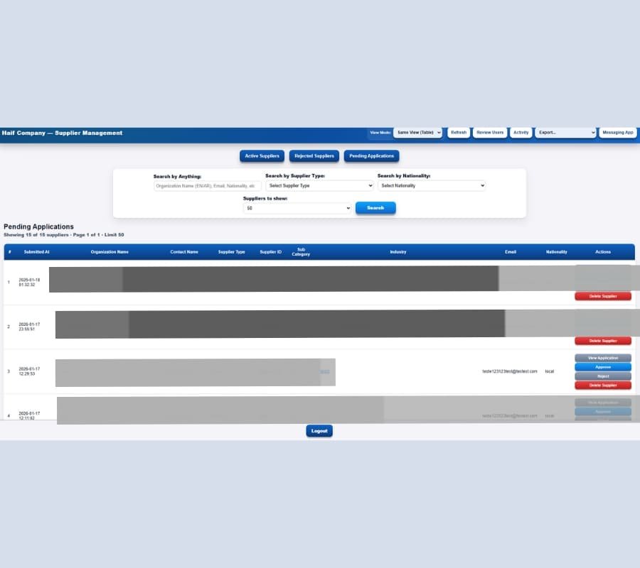 Procurement screenshot 4